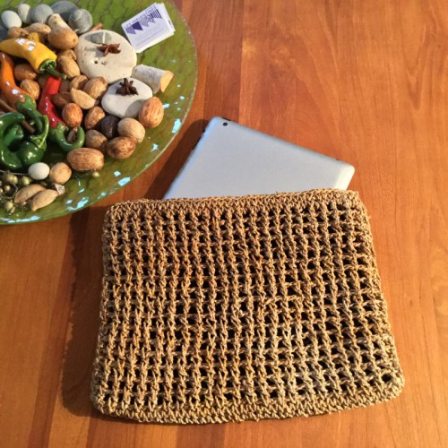 Pochette en fibre naturelle pour tablette