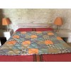 Madras orange Couvre-lit 1 personne