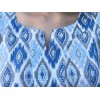 Top caftan TAJ graphique bleu et gris