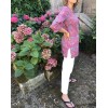 Top tunique caftan RANI fleuri rouge