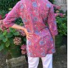 Top tunique caftan RANI fleuri rouge