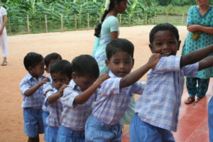 Les élèves de l'école VELLAI THAMARAI au sud de Pondichéry