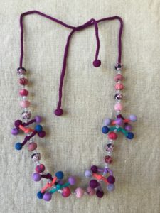 Collier GRAPE 100% fait main, coton.